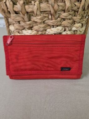 Vintage 1980s Red/Plaid Nylon Velcro Wallet MUNDI